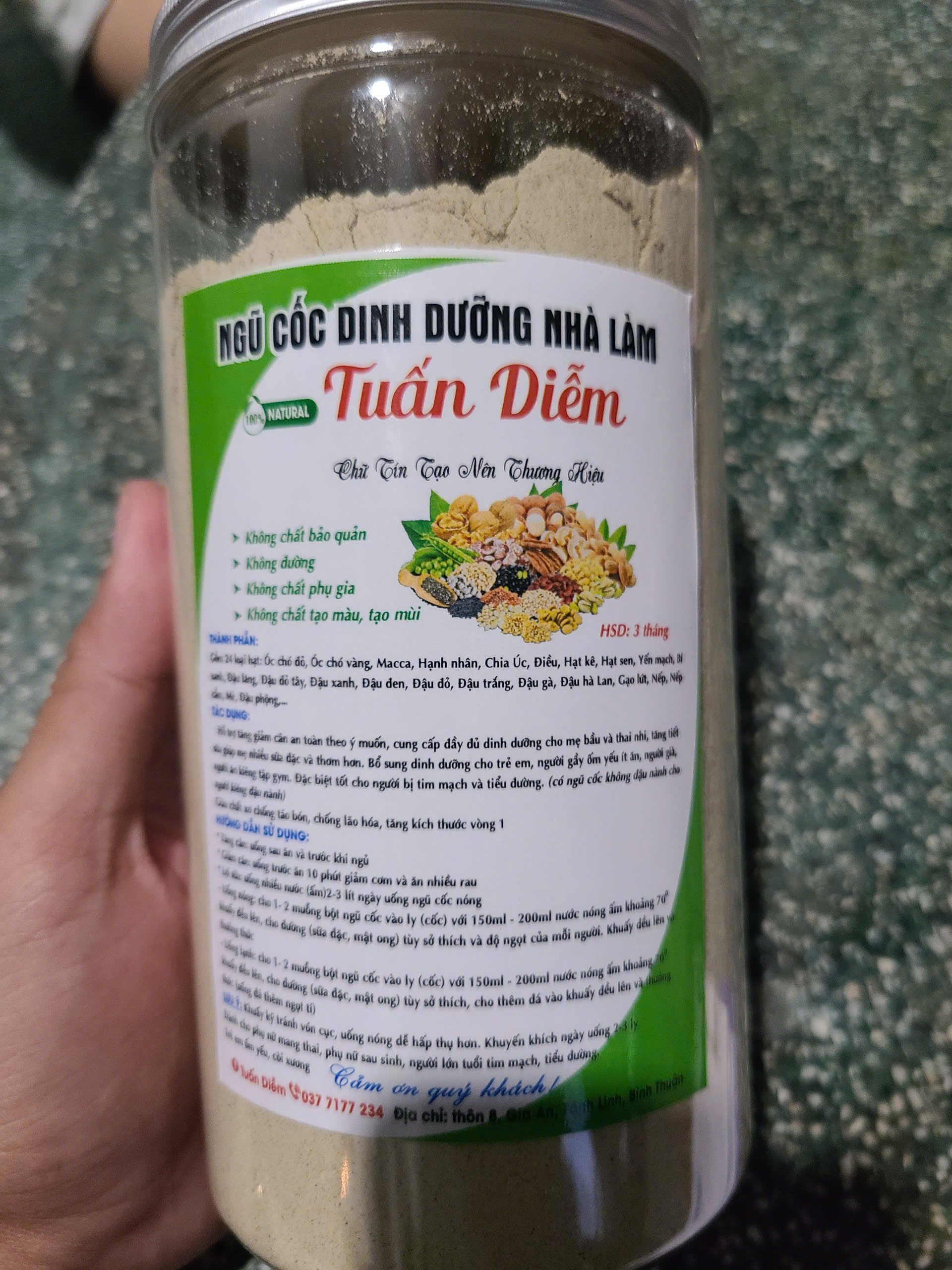 Ngũ cốc dinh dưỡng nhà làm Tuấn Diễm