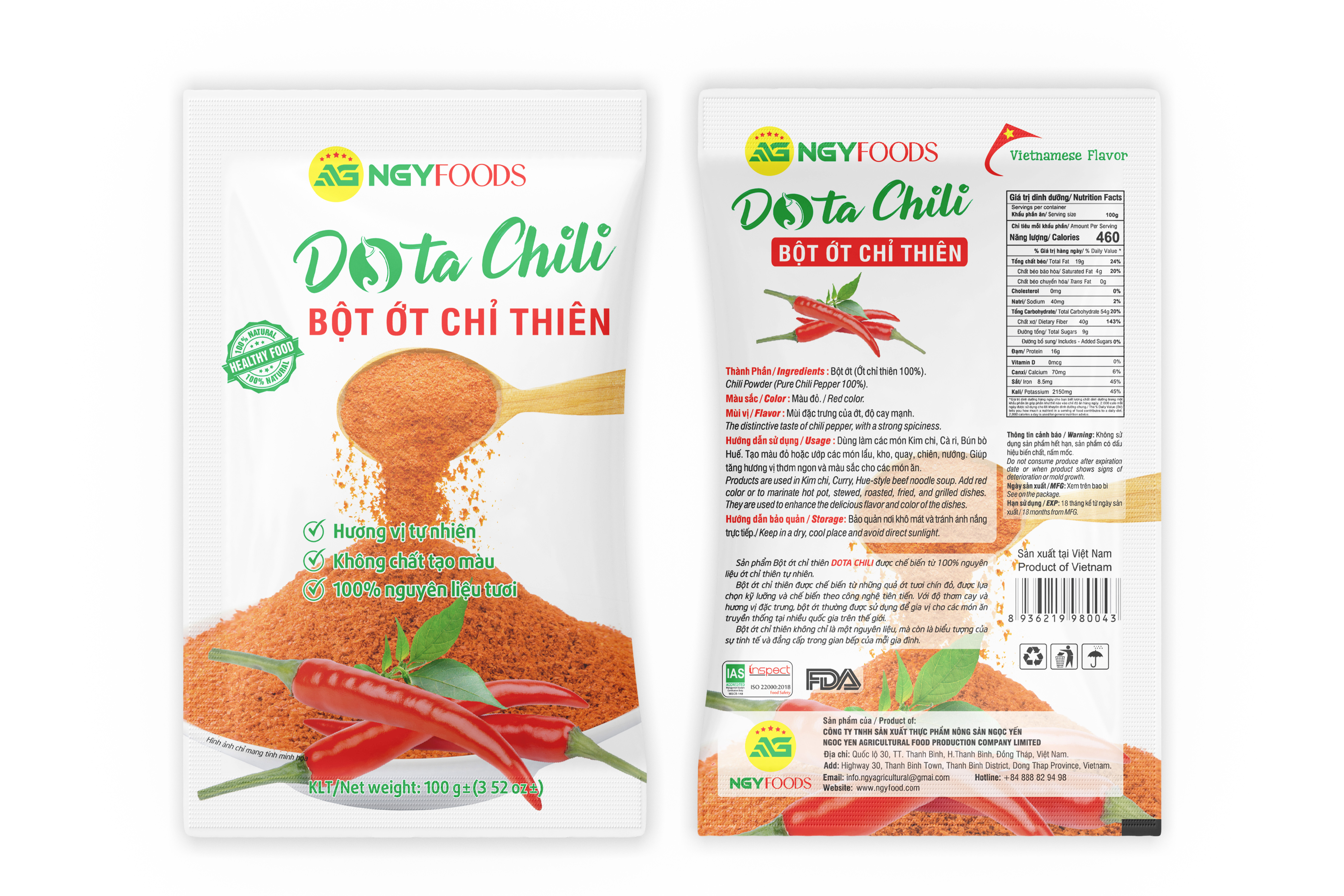 Bột ớt chỉ thiên DOTA CHILI - 100g