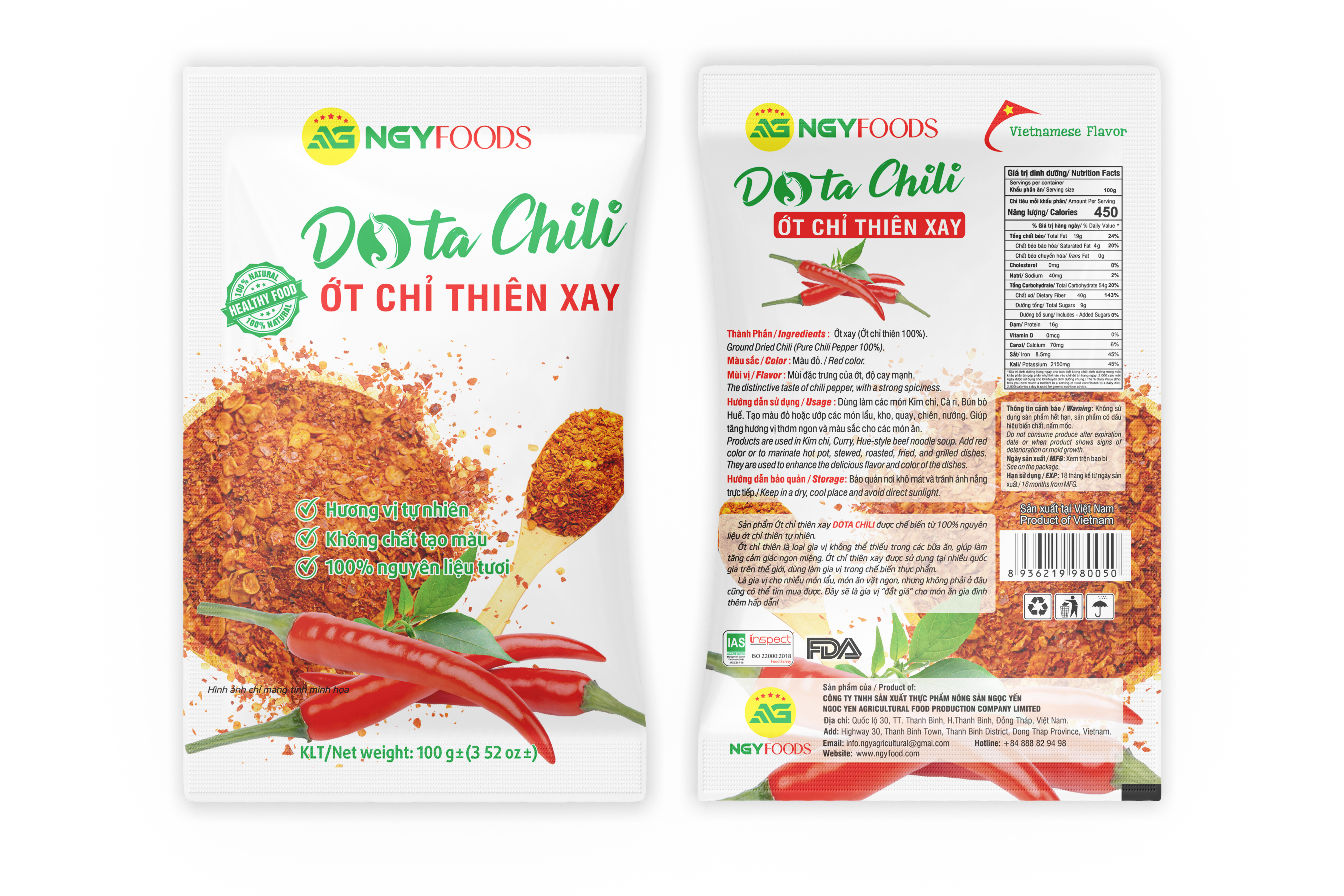 Ớt chỉ thiên xay DOTA CHILI - 100g